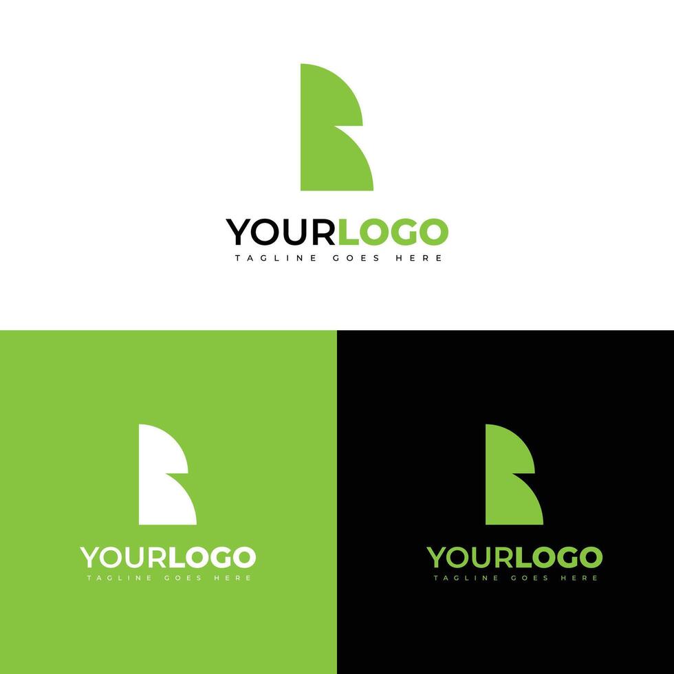 Modern Green Logo Design Mockup with White and Black Backgrounds vector