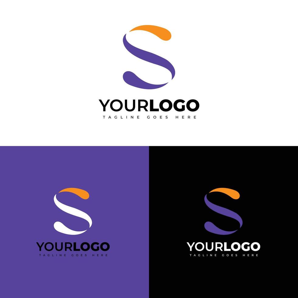 Creative Letter S Logo Design with Modern Style in Multiple Backgrounds vector