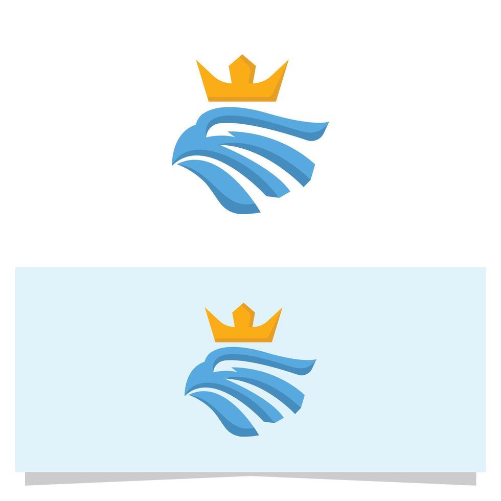 Eagle Head with Crown Logo Design Element for Brand Identity vector