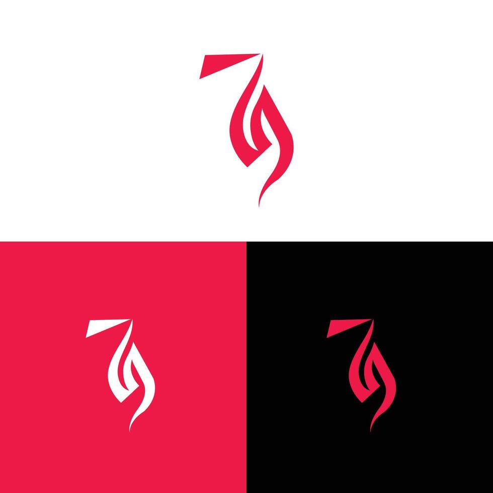 Abstract Red Logo Design on Three Backgrounds for Branding Purposes vector
