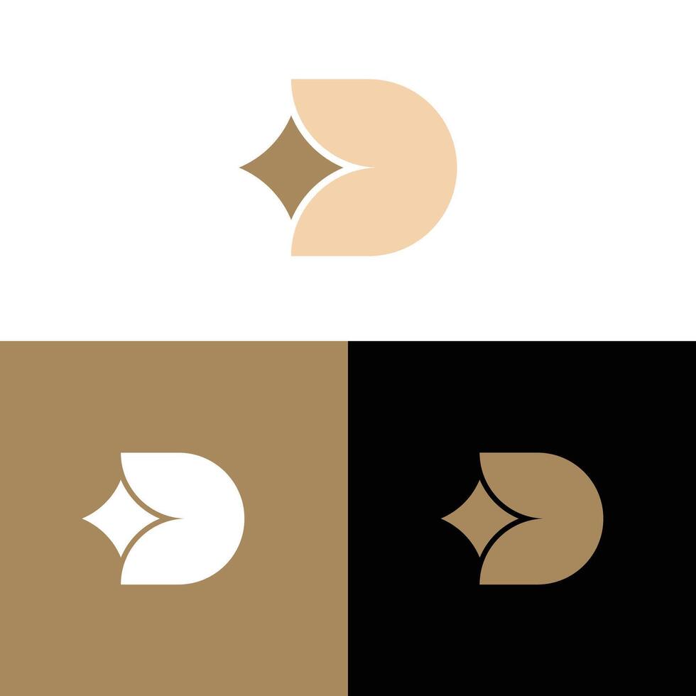 Abstract Letter D Logo Design with Modern Minimalist Style Variations vector