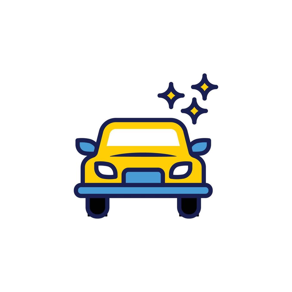 Clean Car Illustration Shiny Auto Vehicle Freshly Washed and Detailed vector
