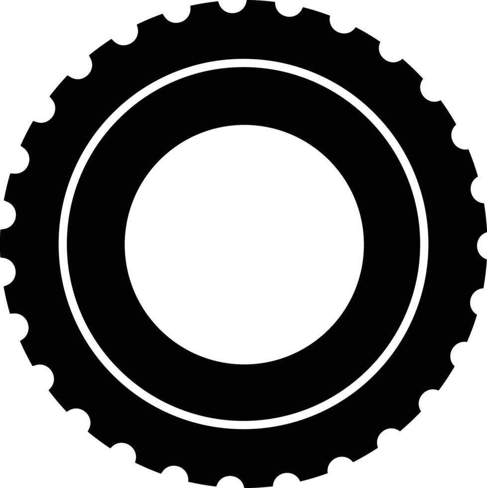 Gear Icons - Black and Outline Design Elements vector