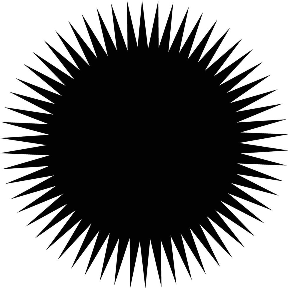 Stylized Black Sunburst Graphic Design vector