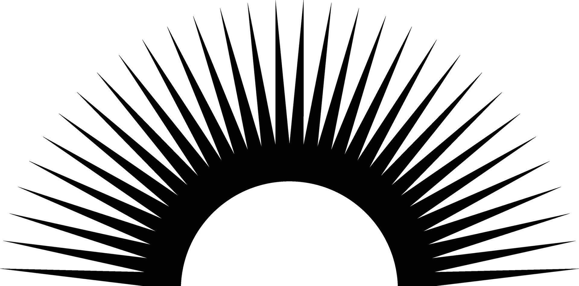 Stylized Black Sunburst Graphic. vector