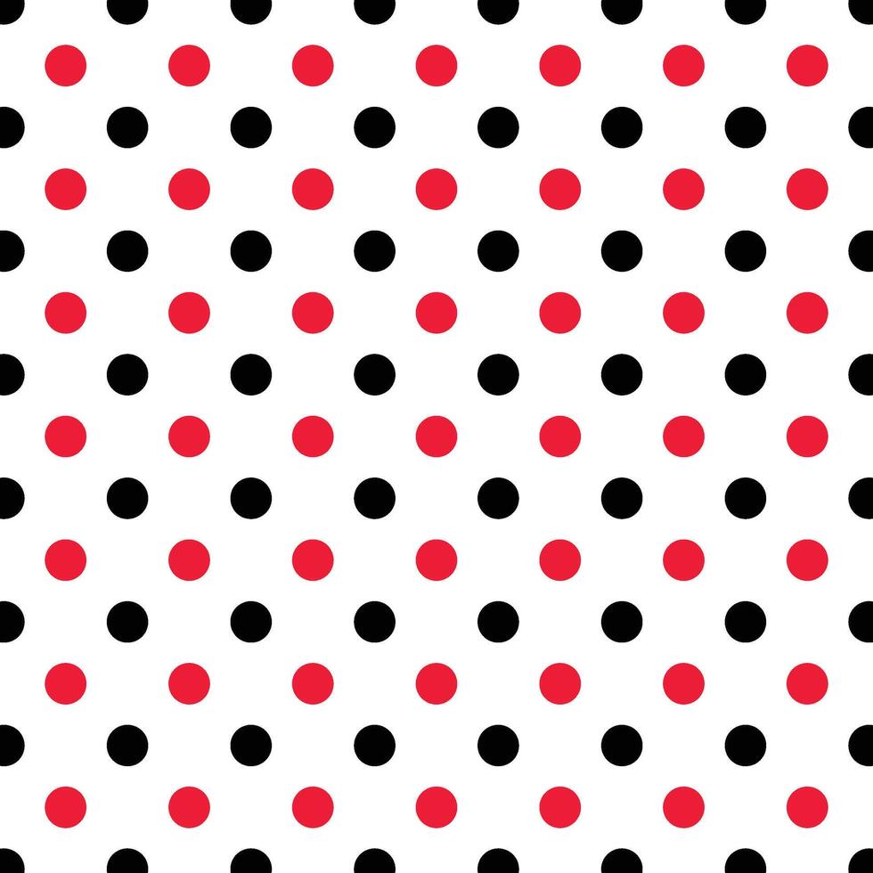 Vibrant Black and Red Polka Dot Pattern vector