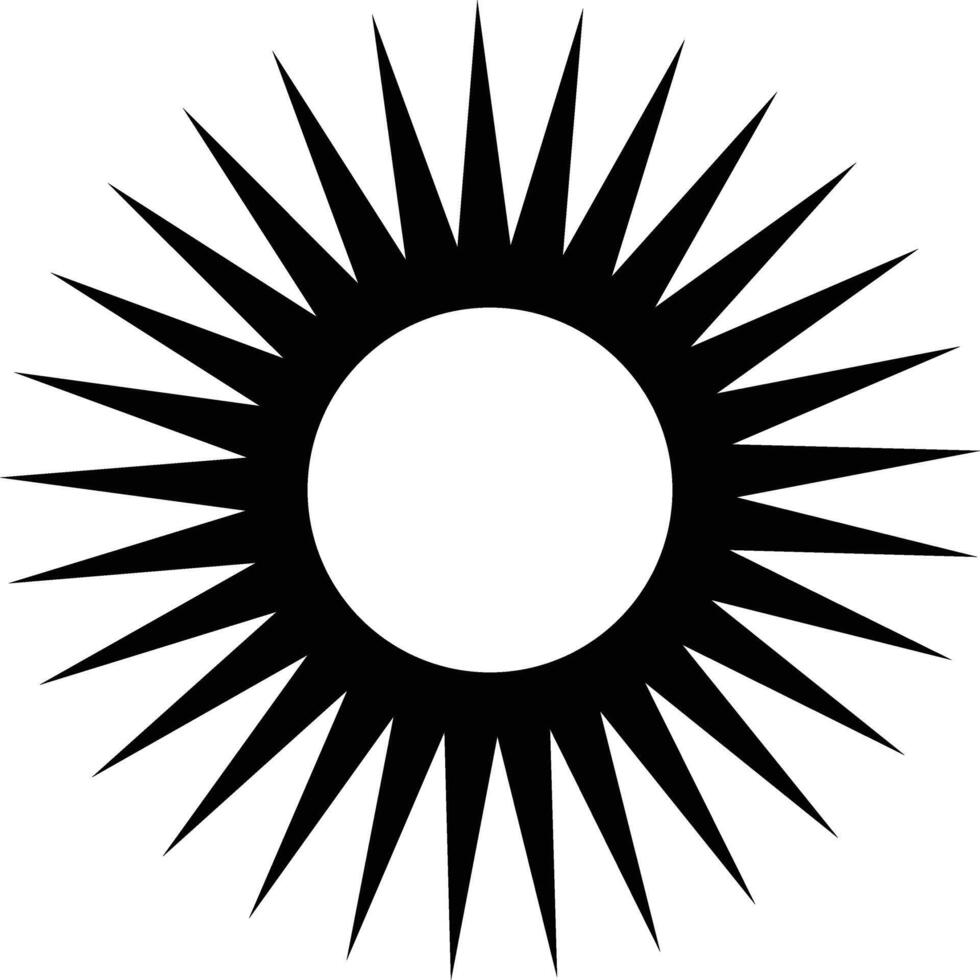 Stylized Black Silhouette Sunburst Graphic vector