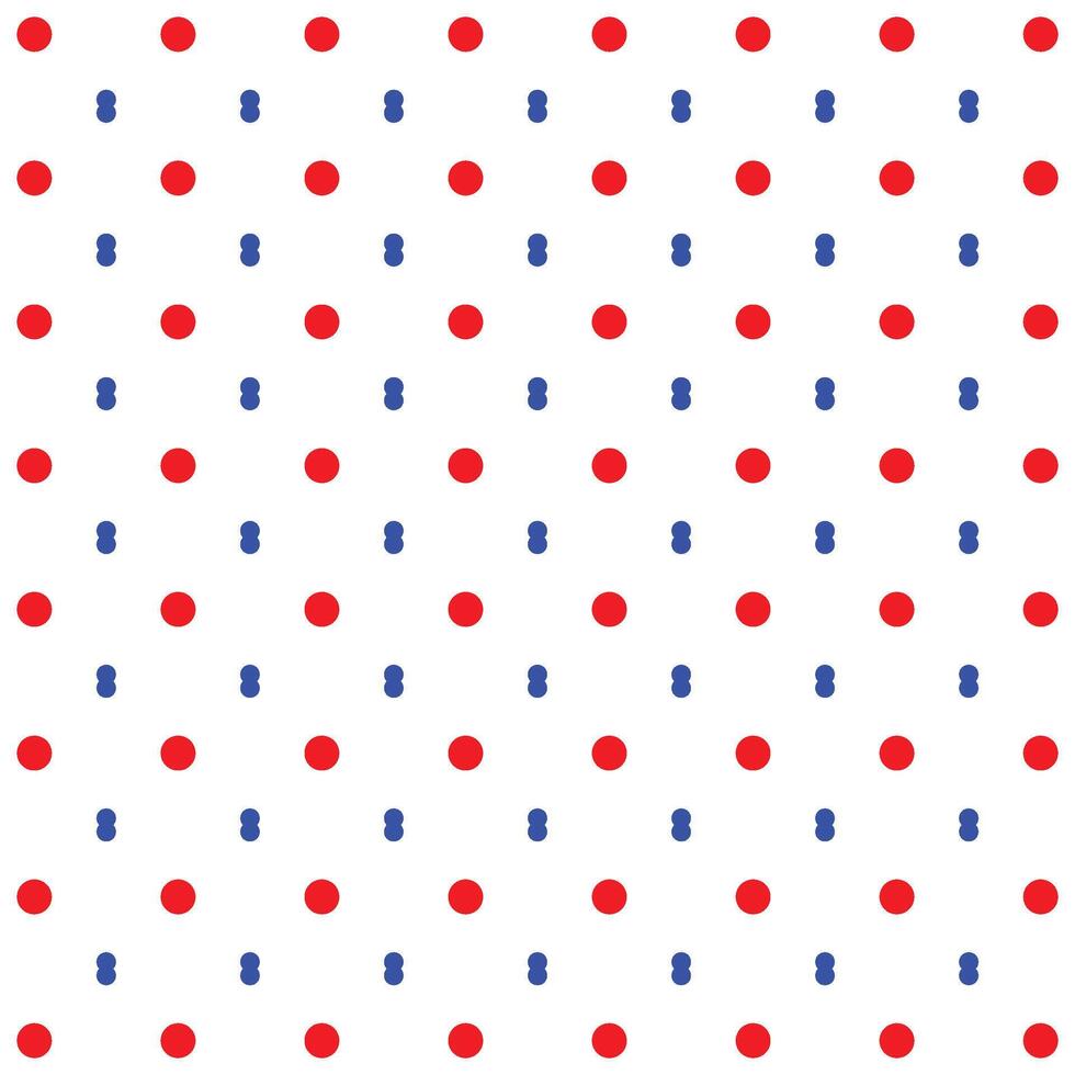 Vibrant, Dynamic Red and Blue Polka Dot Pattern Design vector