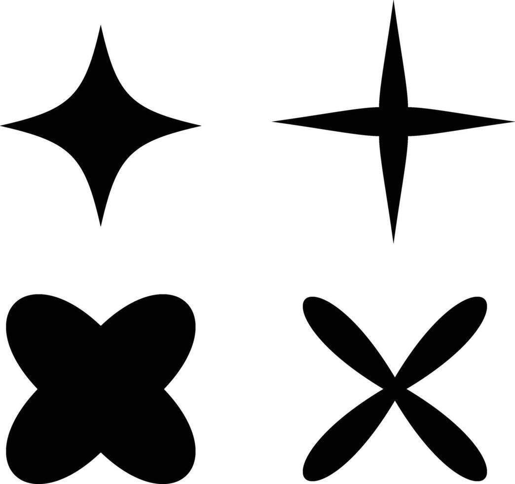 Set of Star Icons - Black and Graphics for Creative Use vector