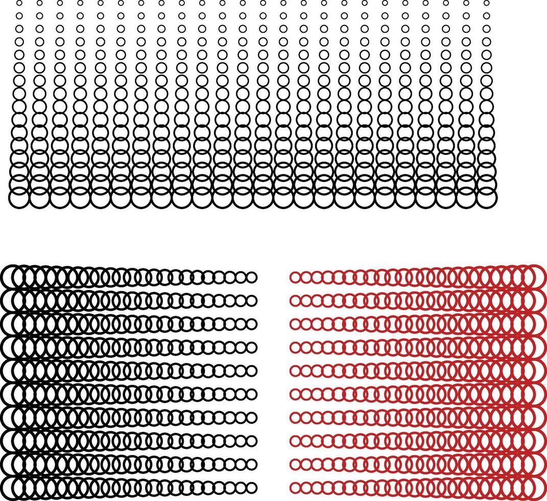 Stylized Pattern of Circular Shapes in Black and Red vector