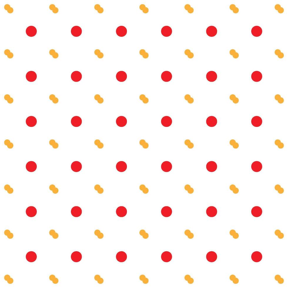 Playful Polka Dot Pattern. Red, and Yellow Shapes vector