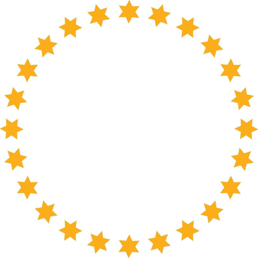 Illustration of Circular Yellow Stars on White Background - Ideal for Designs and Graphics. vector