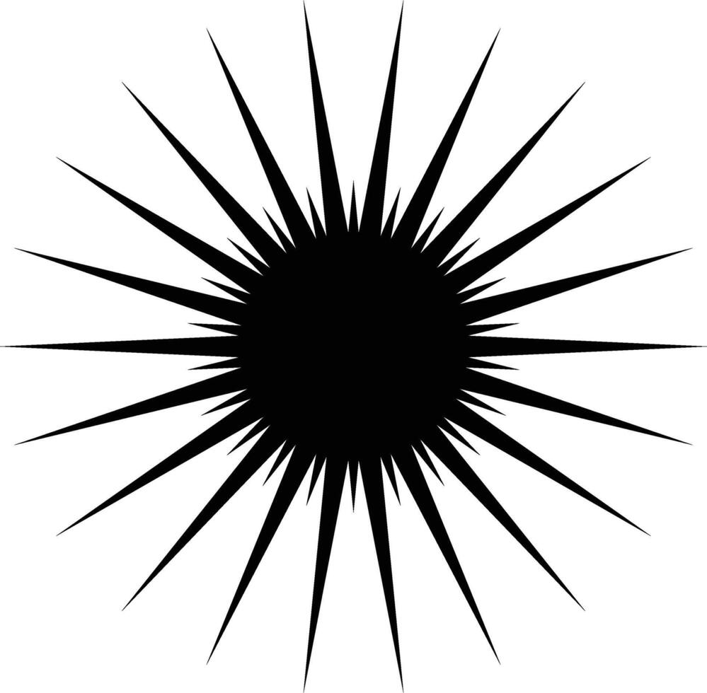 Stylized Black Sunburst Graphic - Eye-Catching Design Element vector