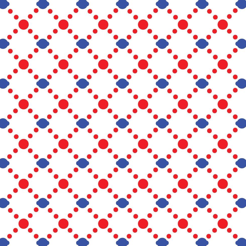 Vibrant, Dynamic Red and Blue Polka Dot Pattern vector