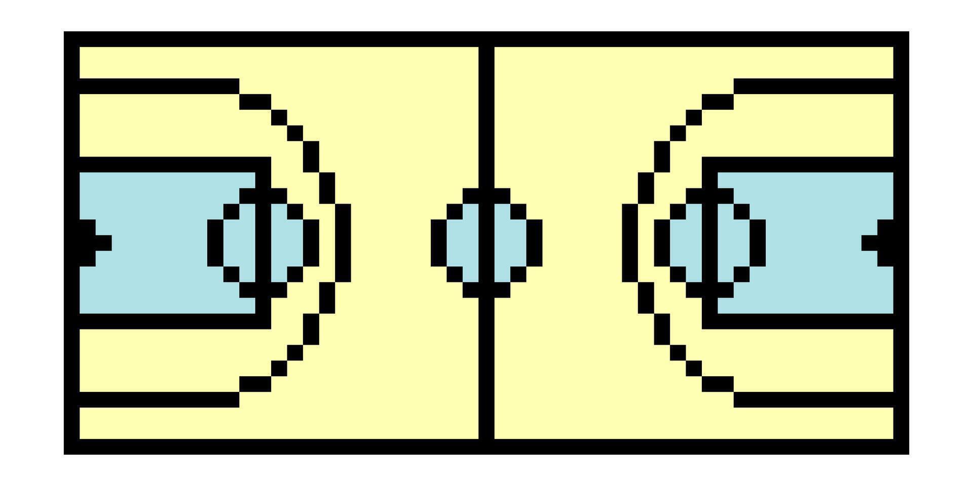 Basketball sport court with pixel art vector