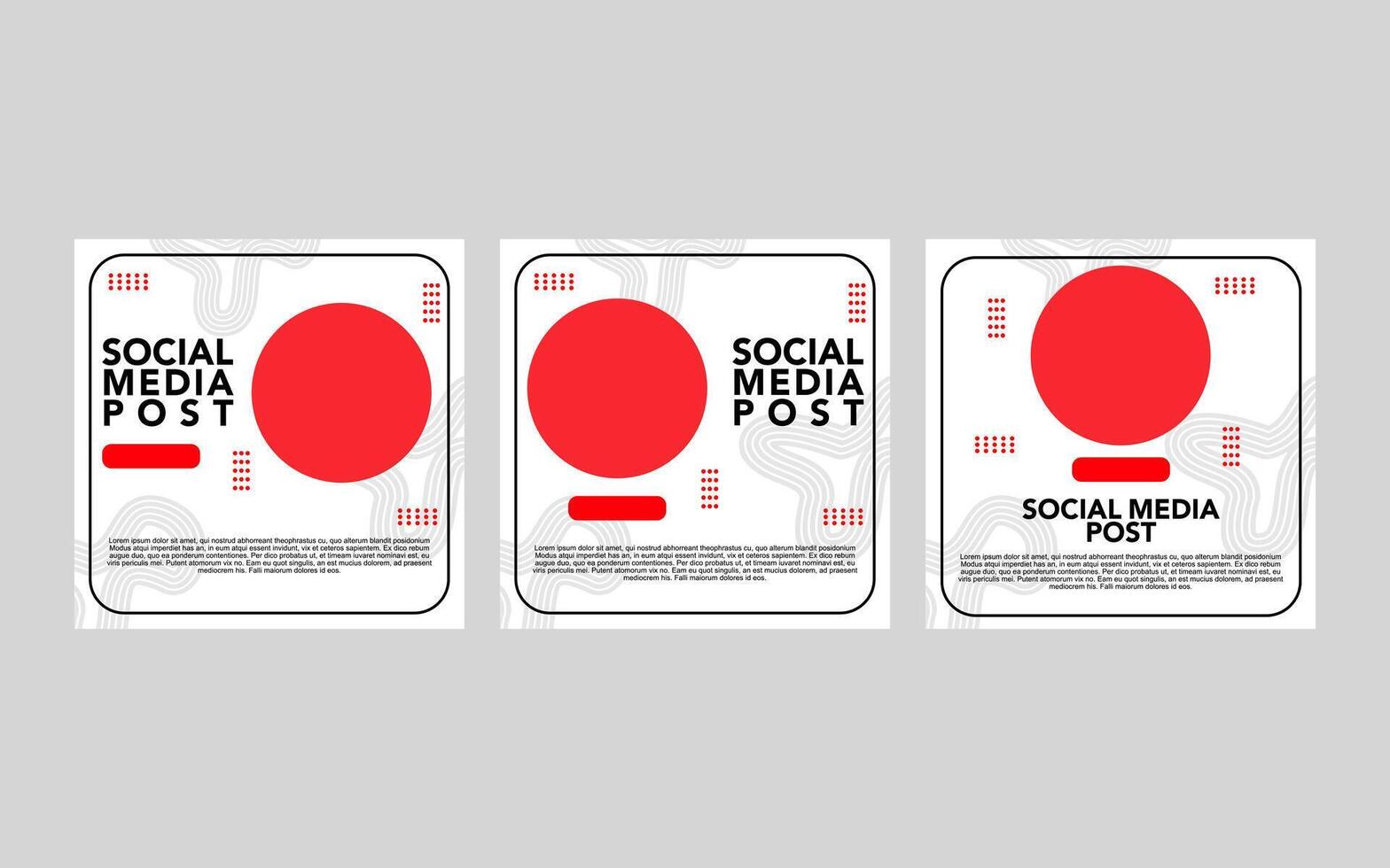 red and white social media post template design for promotion. vector