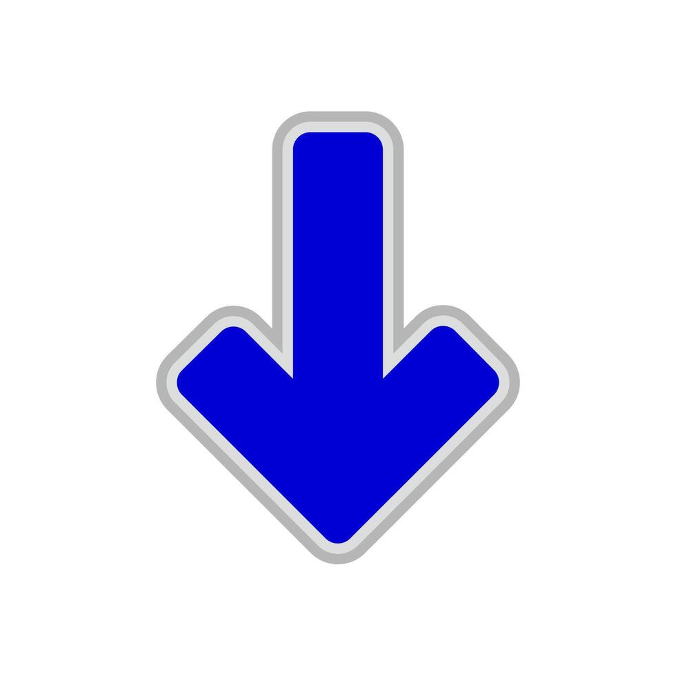 Blue down arrow for download symbol in search engine vector
