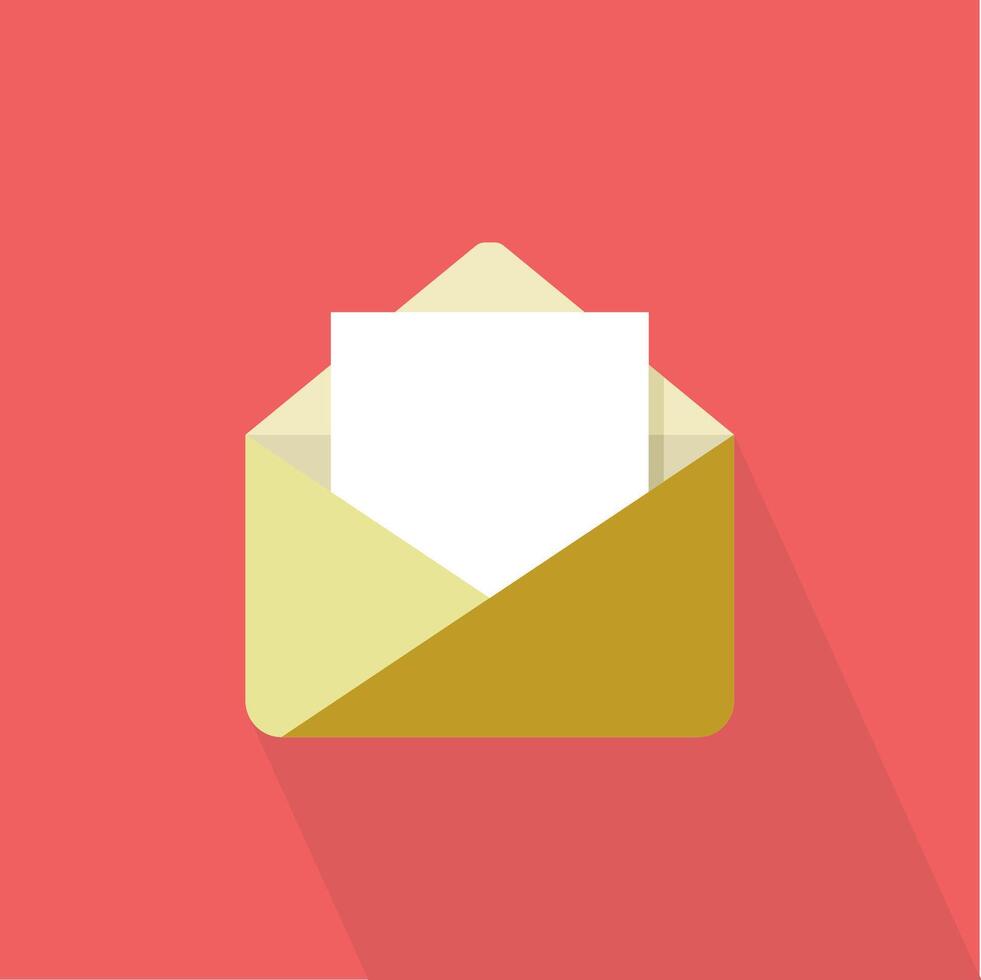 envelope with letter contents with open cover vector
