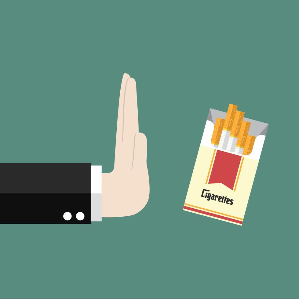 image of refusing to smoke because it is not good for your health vector