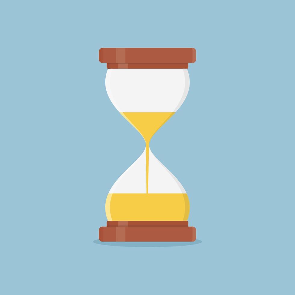 Hourglass shows the current time vector