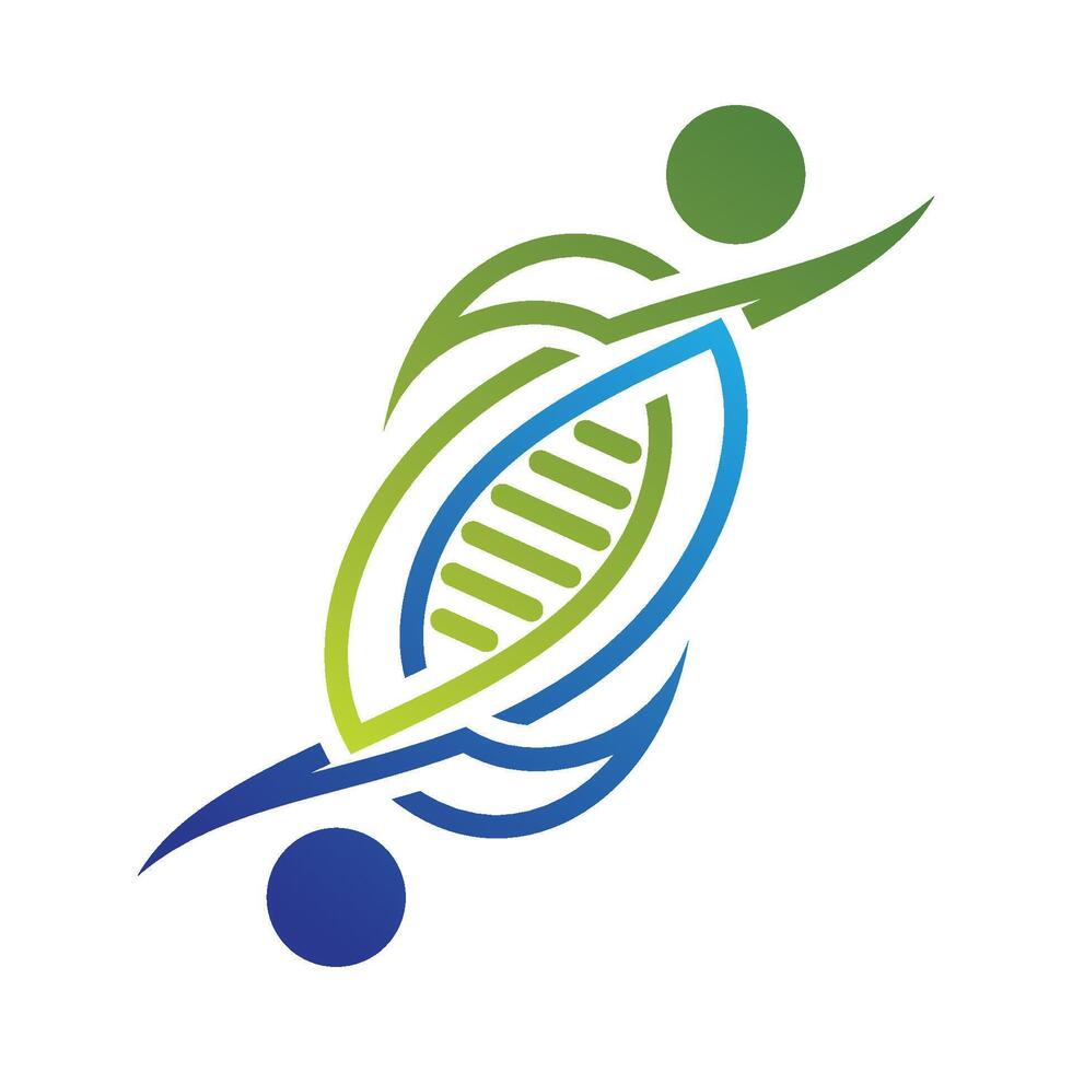 DNA and people logo icon design vector