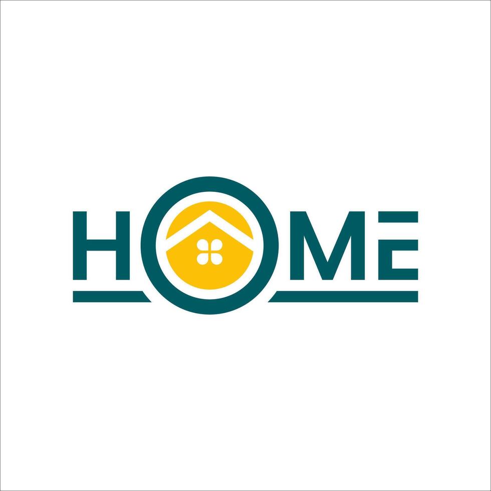 Simple modern Home logo with a house icon inside the letter O vector