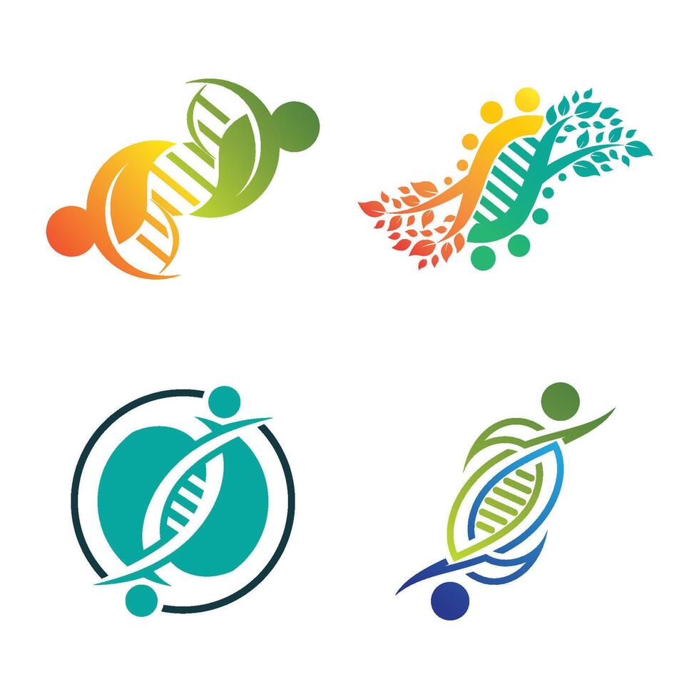 DNA graphic icon set vector