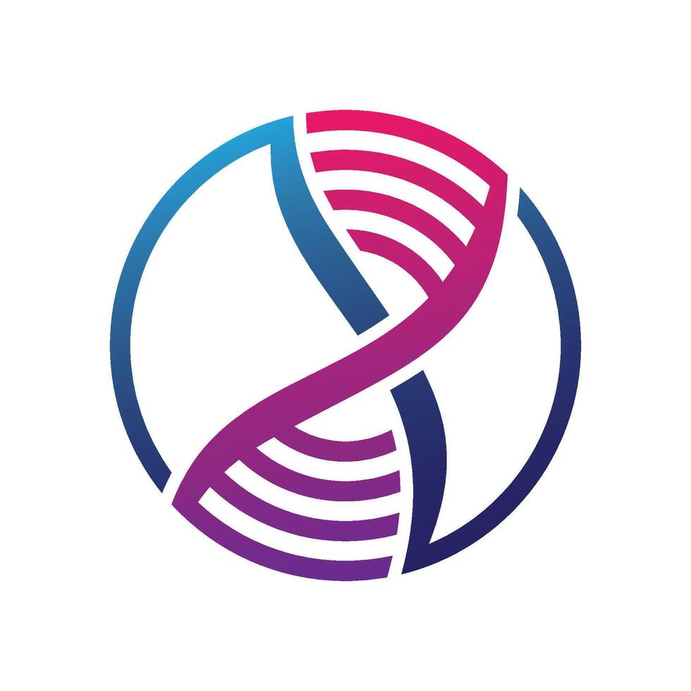 DNA helix with gradient color vector