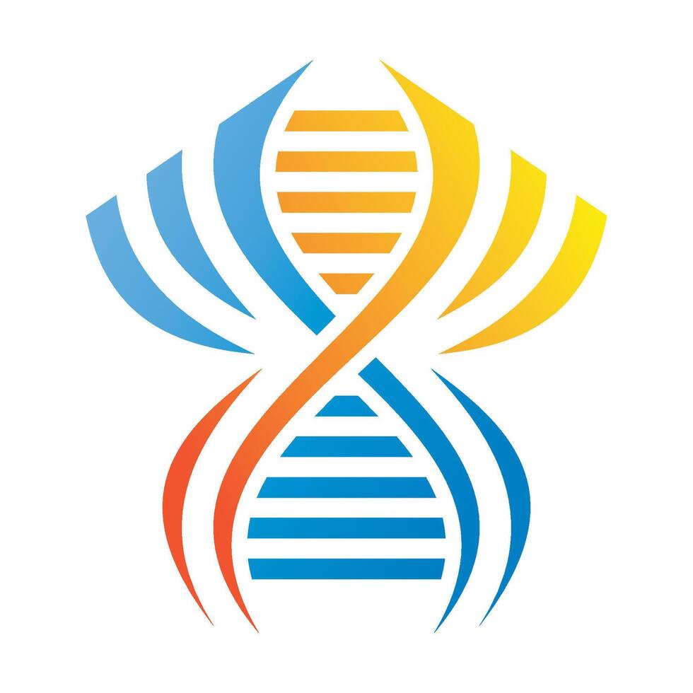 Stylish DNA helix logo design vector