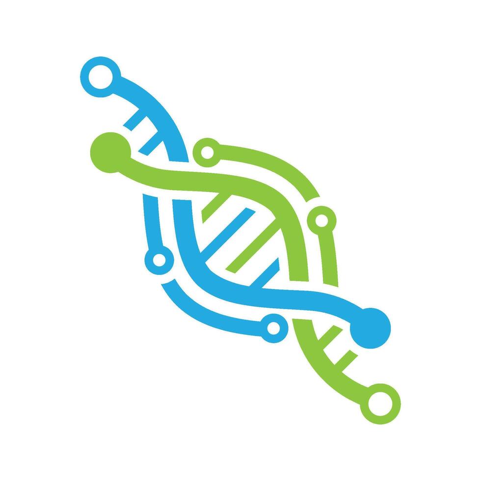 DNA tech logo graphic design vector