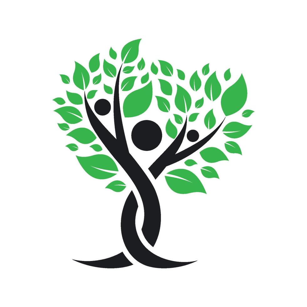 Tree and people logo logo design vector