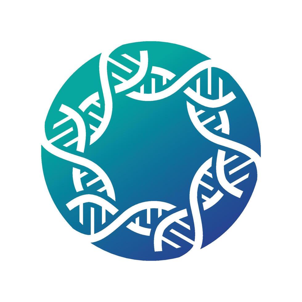 Circular DNA helix logo template vector