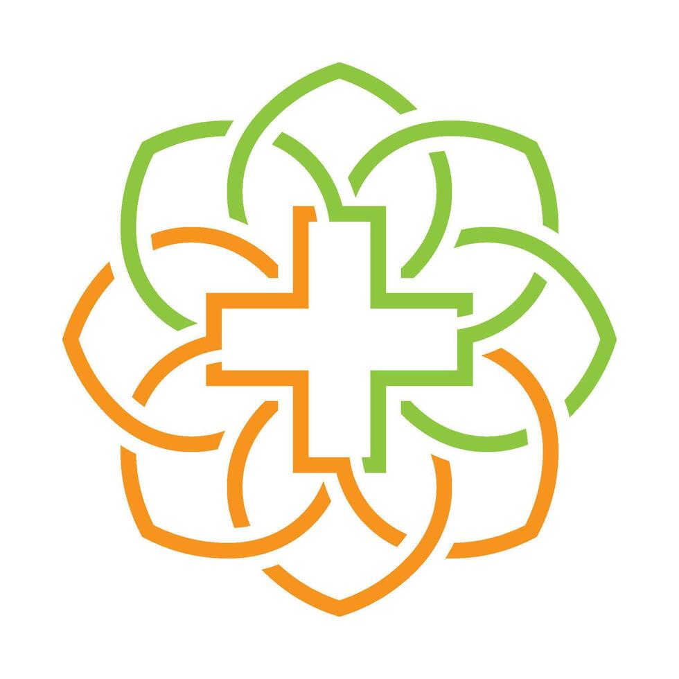Health and circular flower concept vector