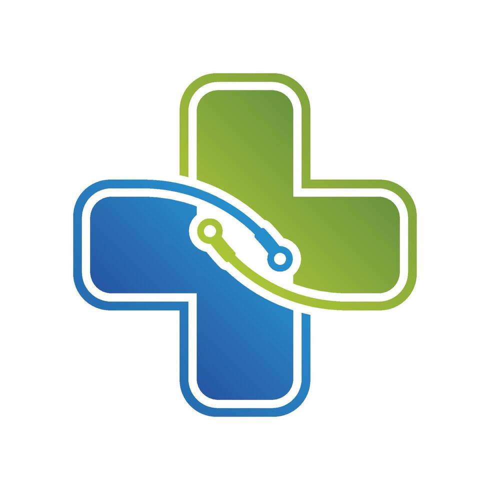 Medical tech logo template icon design vector