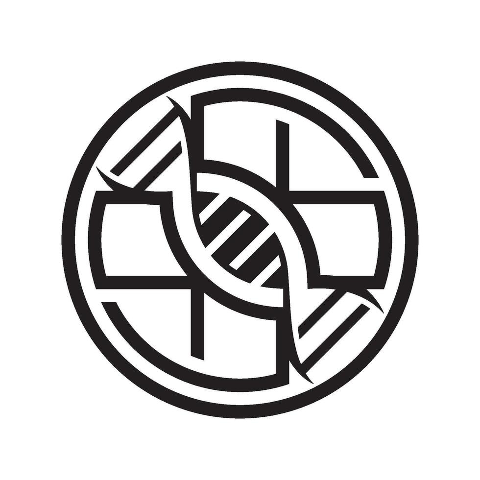 Medical Cross And DNA Helix vector
