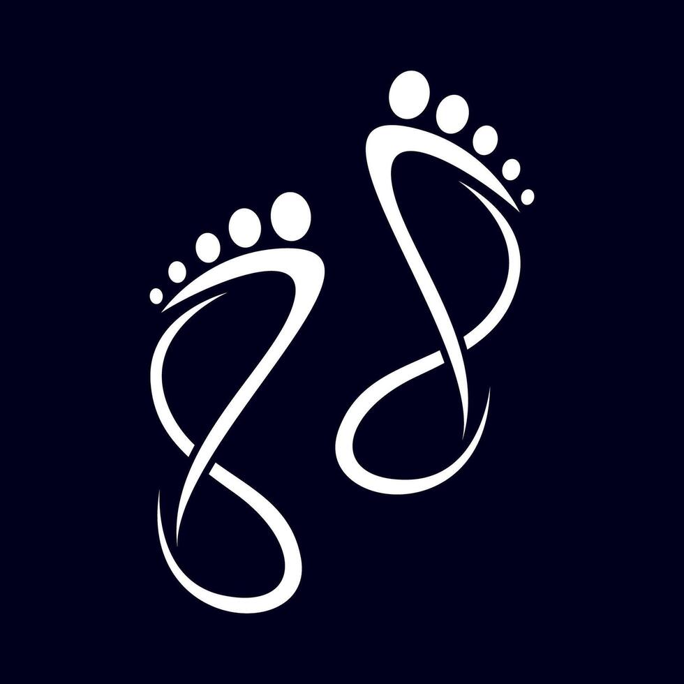 Foot line logo template icon design vector
