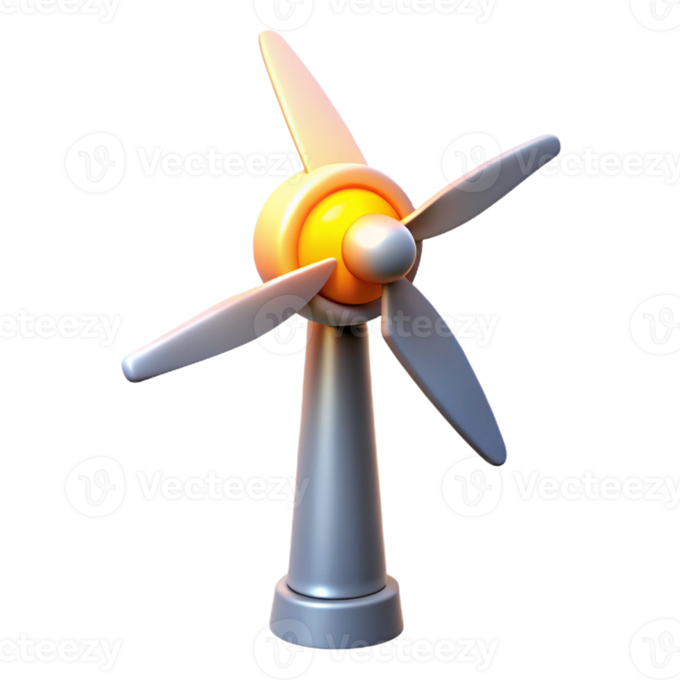 beautiful classic A wind turbine generating electricity, dynamic motion blur, sunset lighting, renewable energy style authentic png