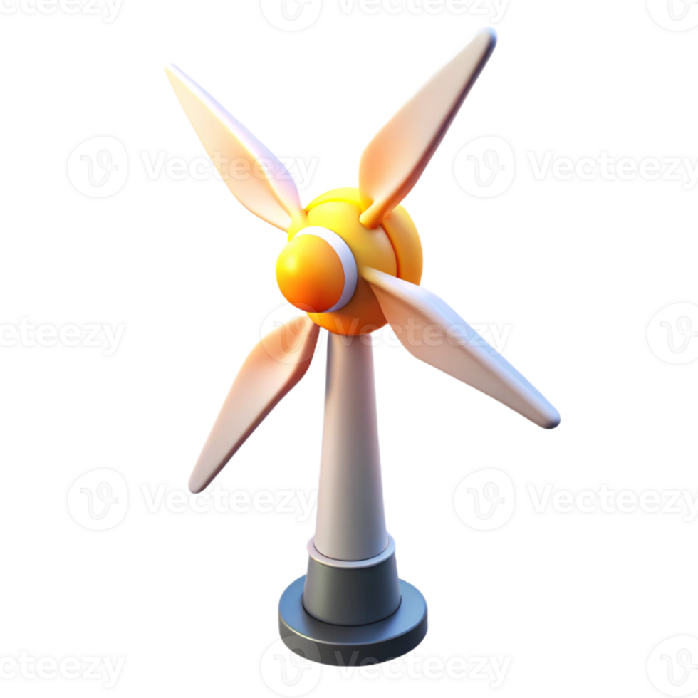 serene abstract A wind turbine generating electricity, dynamic motion blur, sunset lighting, renewable energy style high quality png