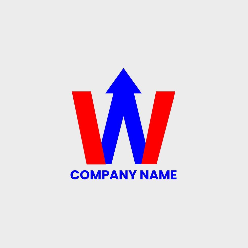 W arrow business logo design vector