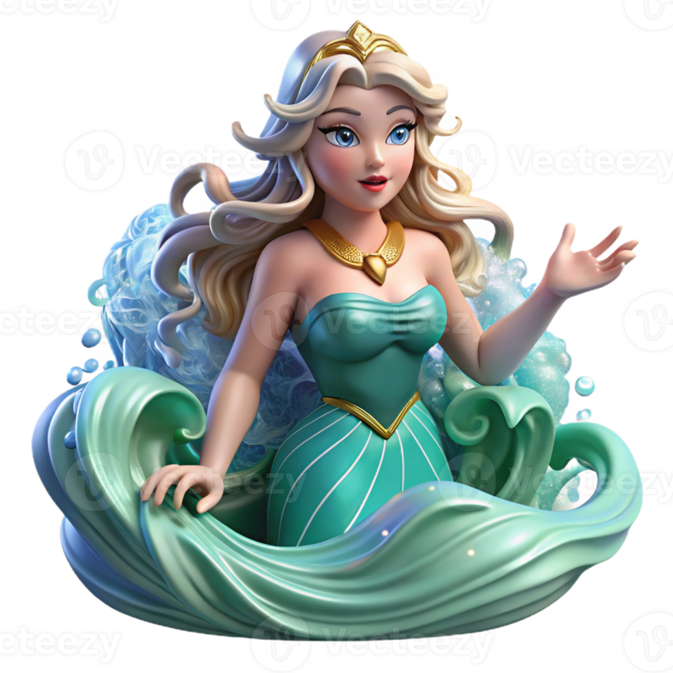 impressive modern A beautiful Siren, luring sailors to their doom with her enchanting song, ocean waves crashing around her, pre-Raphaelite style, ethereal lighting, 4K png