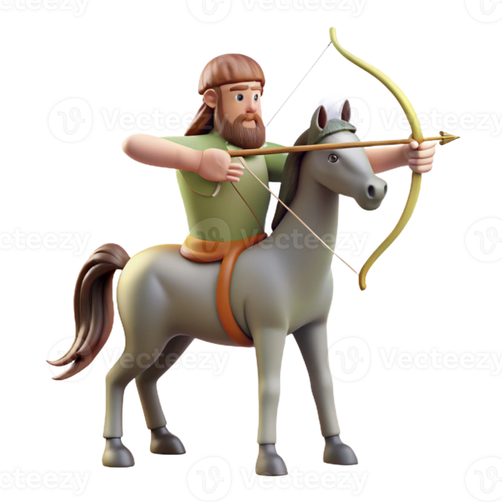 elegant artistic A wise Centaur, half-man, half-horse, teaching archery in a forest glade, dappled sunlight, classical style, high resolution png