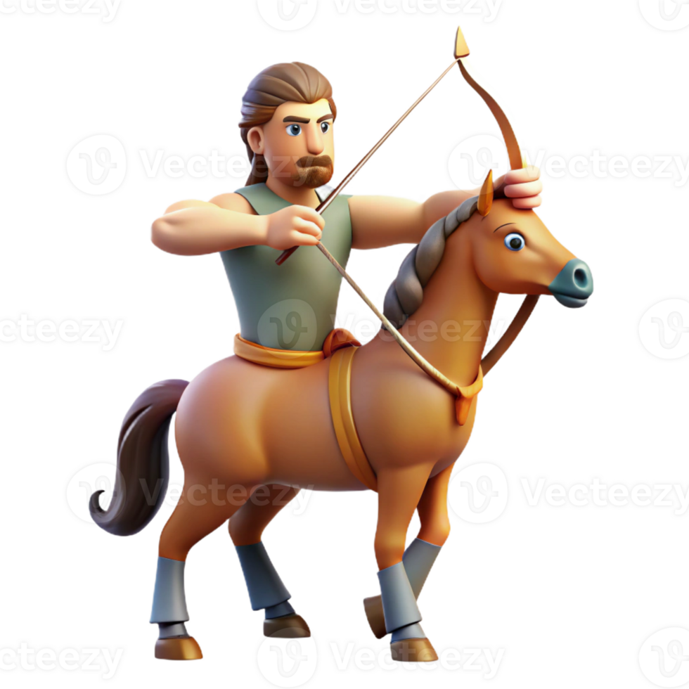 stunning modern A wise Centaur, half-man, half-horse, teaching archery in a forest glade, dappled sunlight, classical style, high resolution png