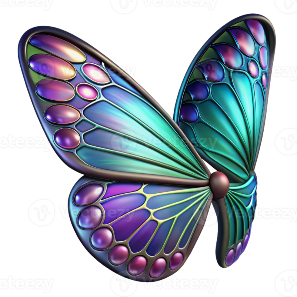 stunning creative A close-up of a butterfly wing, intricate patterns, iridescent colors genuine png
