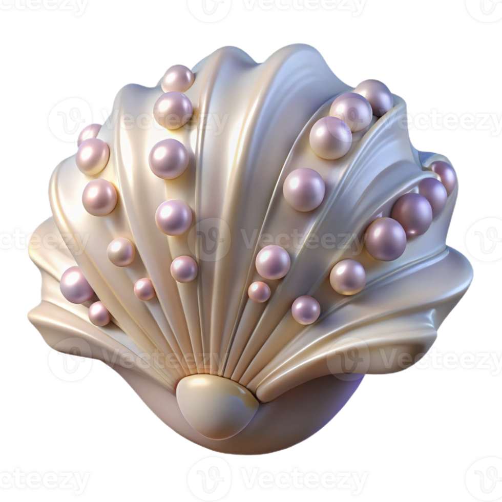 impressive creative A close-up of a seashell, intricate details, pearly texture authentic png
