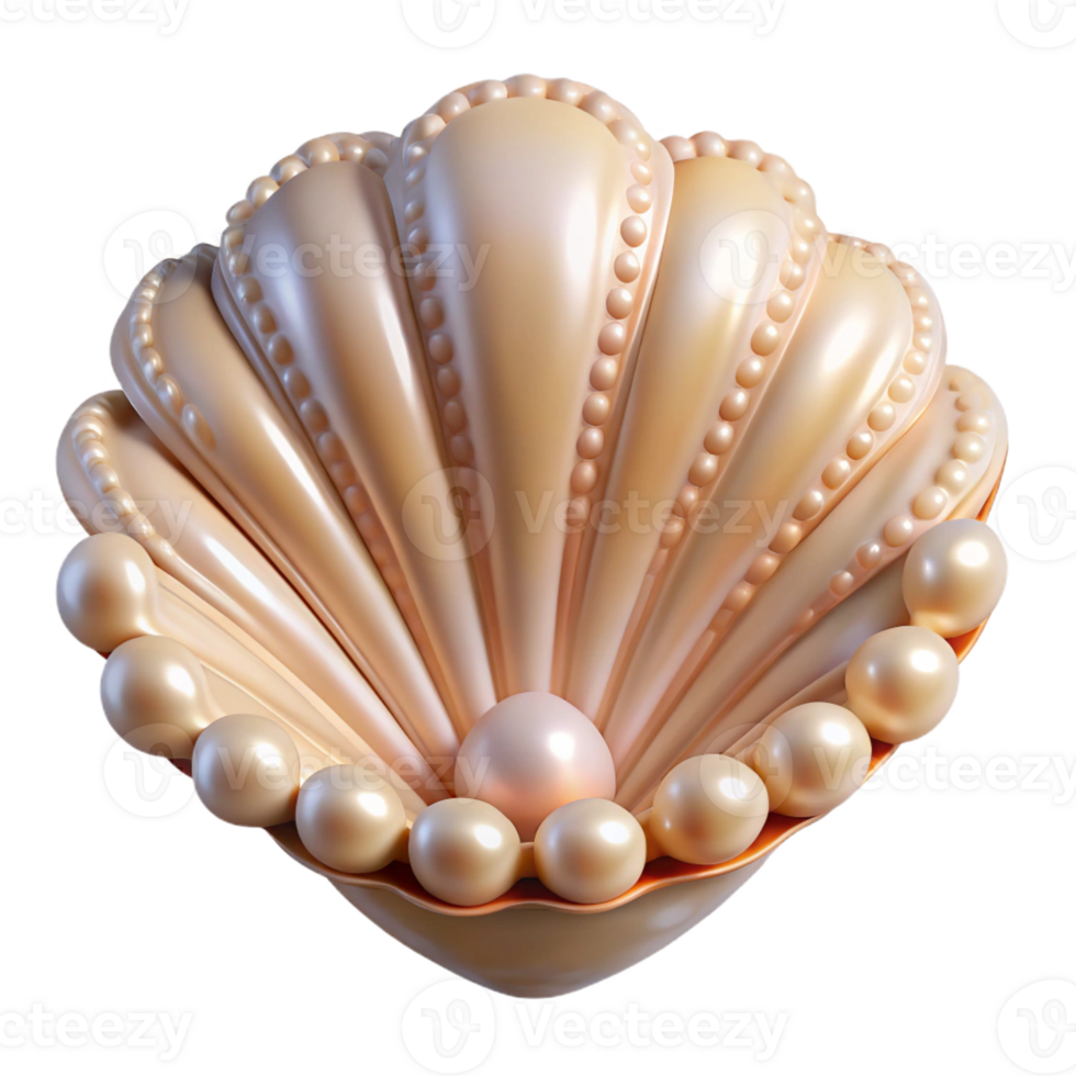 beautiful traditional A close-up of a seashell, intricate details, pearly texture premium png