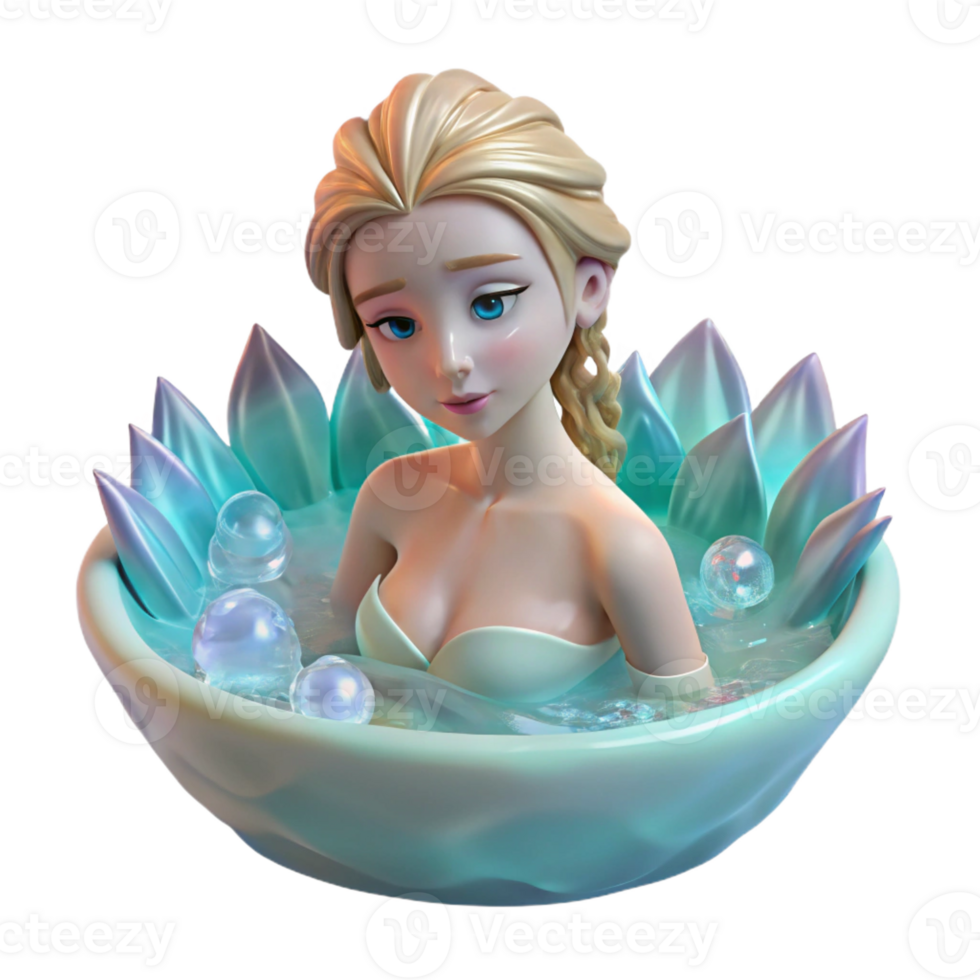 beautiful modern A beautiful nymph bathing in a crystal-clear spring, soft and diffused lighting, impressionist style, high quality png