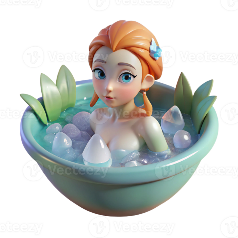 elegant artistic A beautiful nymph bathing in a crystal-clear spring, soft and diffused lighting, impressionist style, 4K png