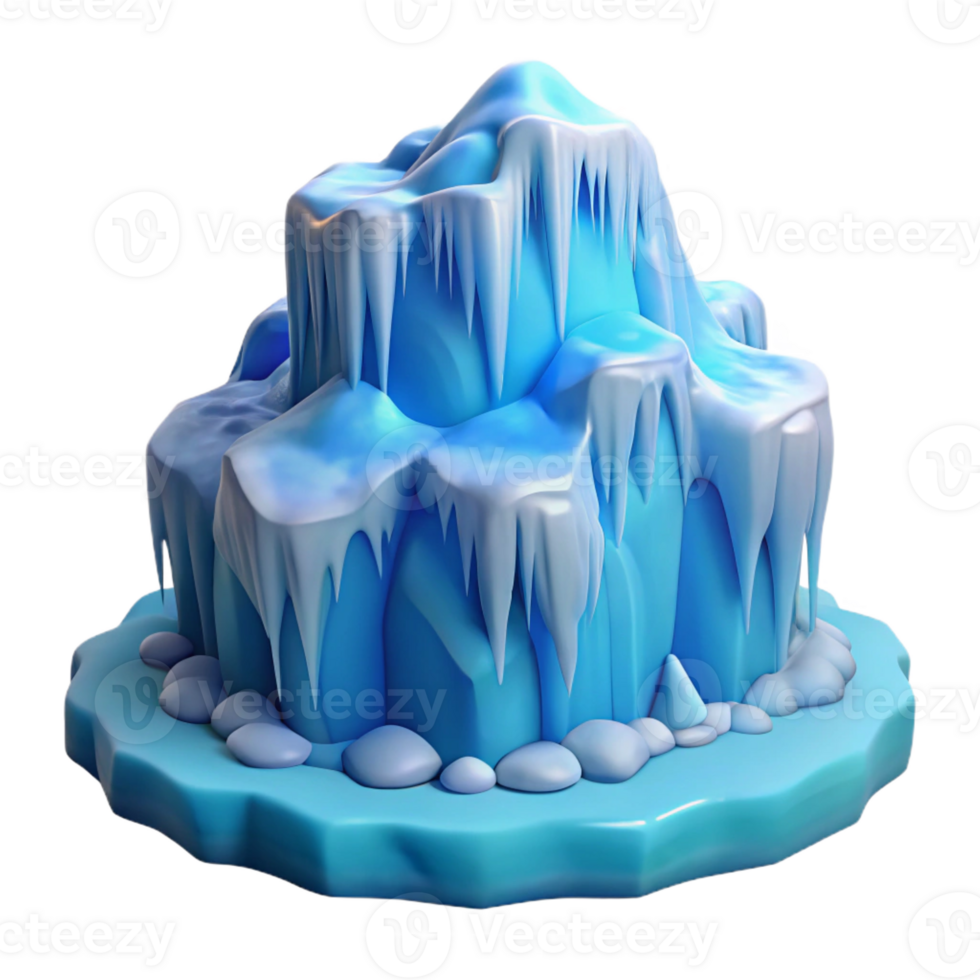 serene creative A frozen waterfall in winter, icy blue colors, serene style exclusive png