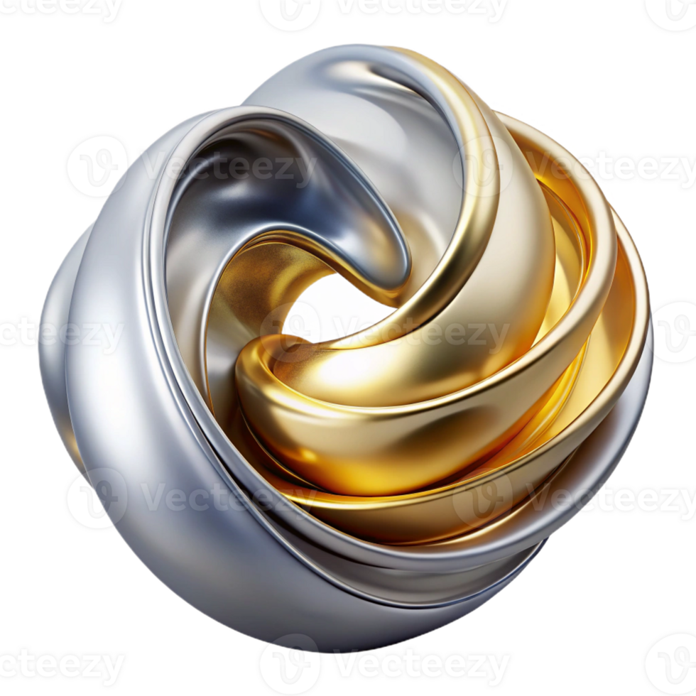 vibrant abstract A fluid, swirling mass of liquid metal, in shades of silver and gold, with a reflective surface and a dynamic, flowing motion original png