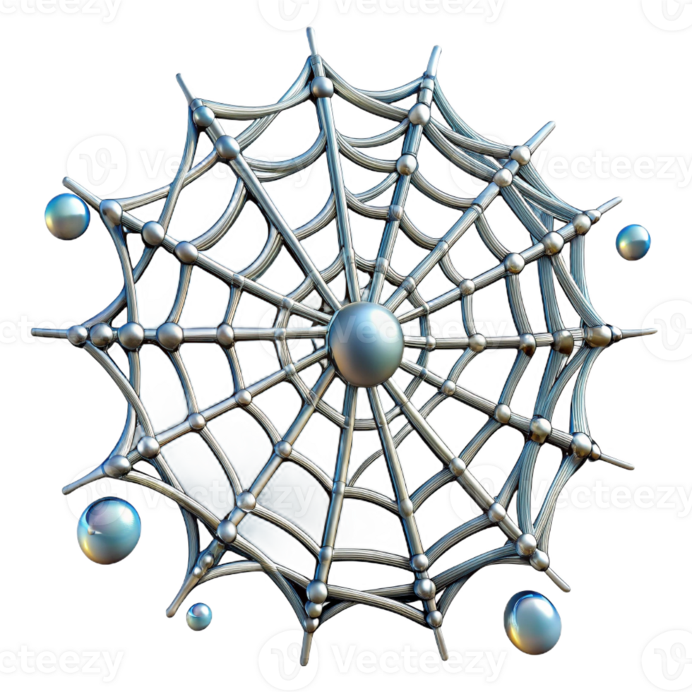 vibrant artistic A spider web glistening with dew drops in the early morning light, intricate details, macro photography high resolution png